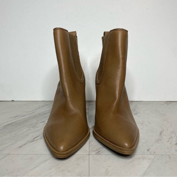 Vince Camuto Ratony Tan Leather Heeled Bootie 10M - Picture 2 of 15